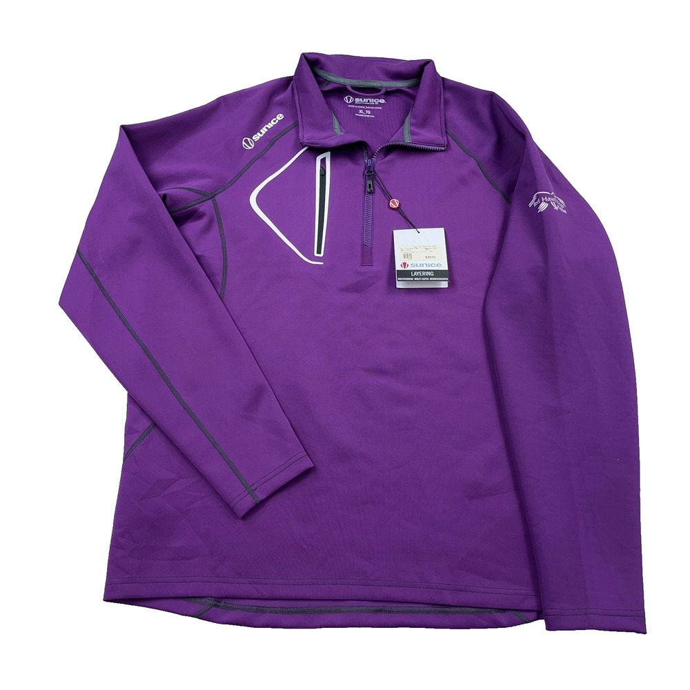 Sunice Allendale Pullover Sweater Mens XL Purple Plum 1/4 Zip Golf Castle Rock